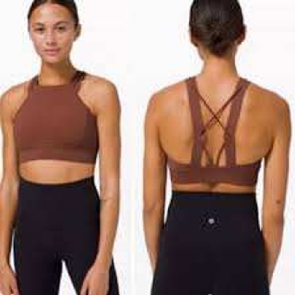 lululemon athletica Brown Strappy High-Neck Sports Bra